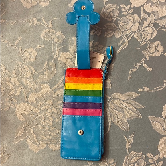 Disney Parks Blue multi colored w cc wallet see pics some damage/aging - Picture 4 of 7